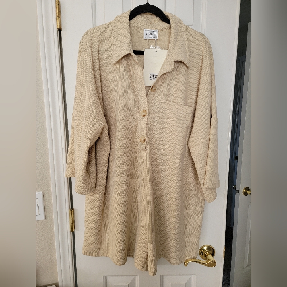 Sabo Skirt Cream Button-Up Romper